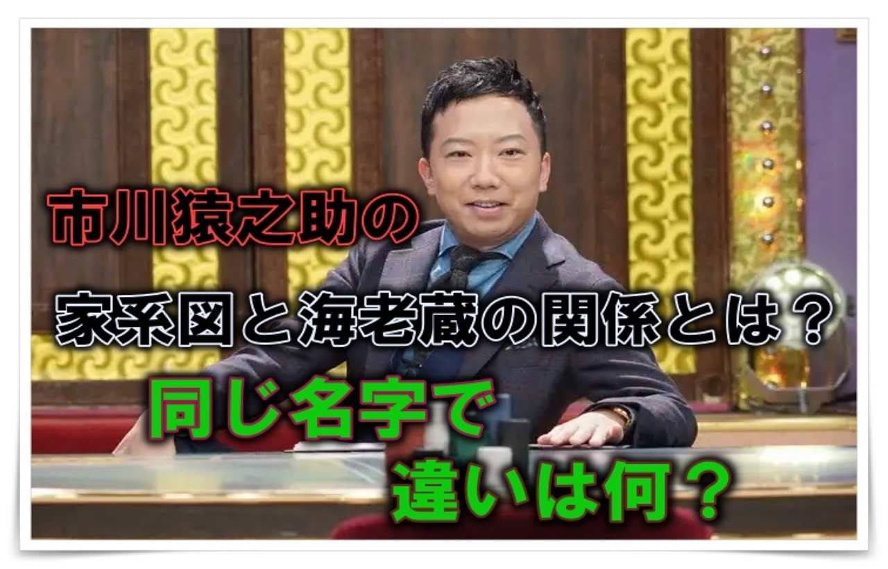 市川猿之助の家系図と海老蔵との関係とは 同じ名字で違いは何 Taka News